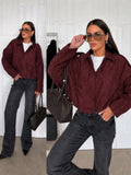 Veste Bombers Oversize en Suédine
