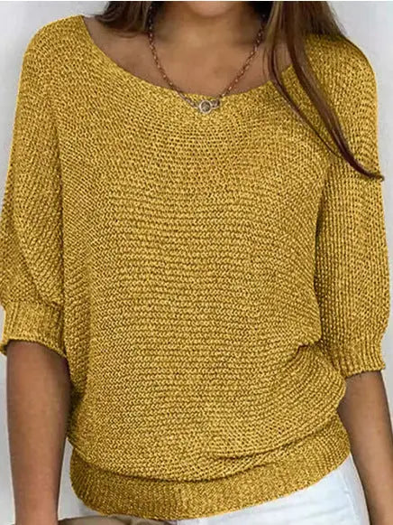 Pull léger en maille à manches chauve-souris