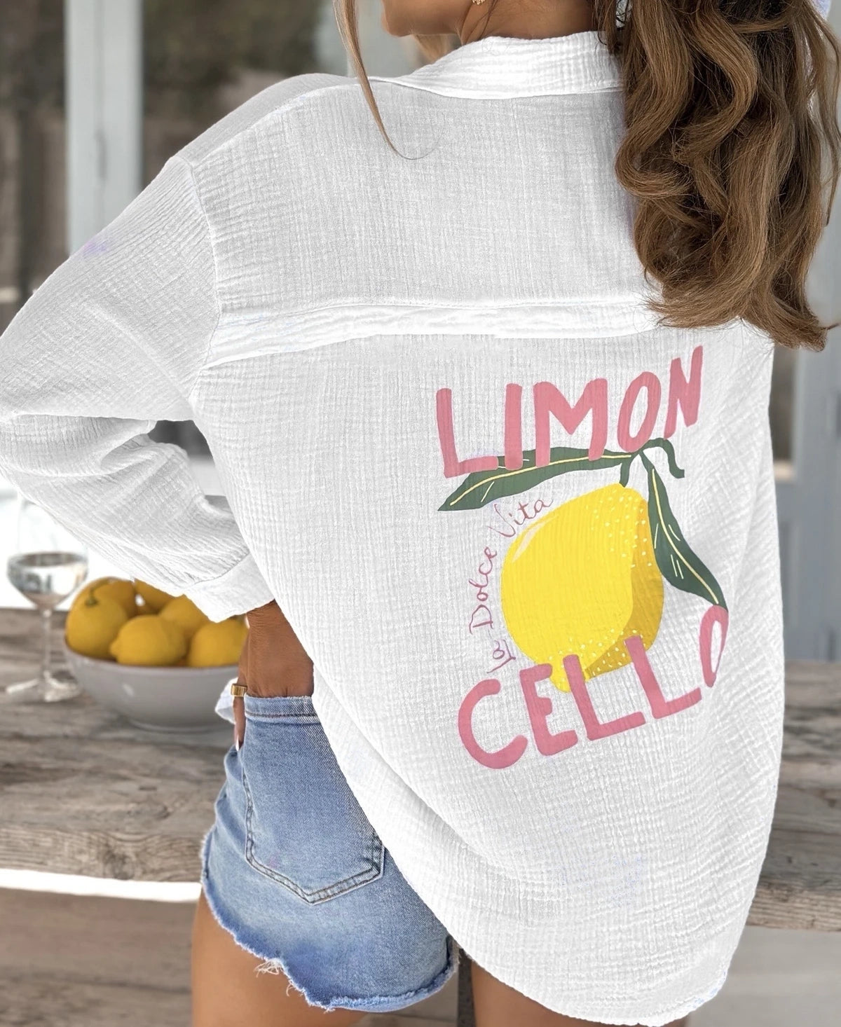 Chemise large en gaze de coton LIMONCELLO