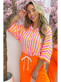 Chemise En Gaze De Coton À Rayures Colorés