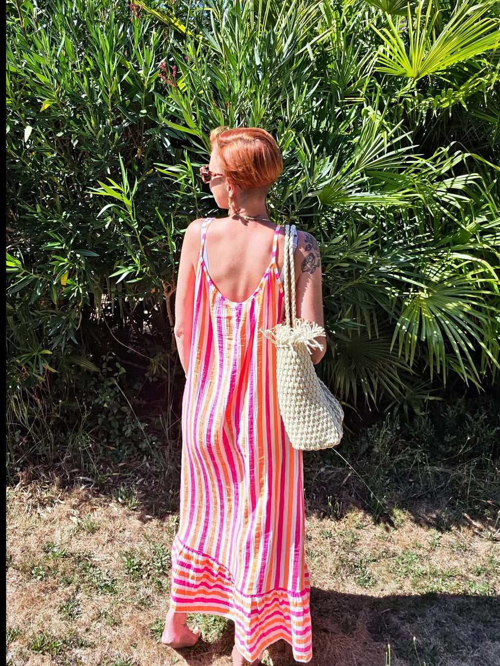 Robe longue en gaze de coton