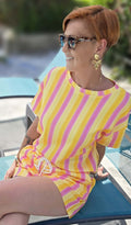 Ensemble Short À Rayures Colorés Taille Élastique