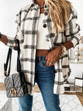 Veste-chemise oversize en lainage à carreaux