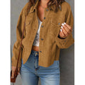 Surchemise oversize boutonnée en velours côtelé uni